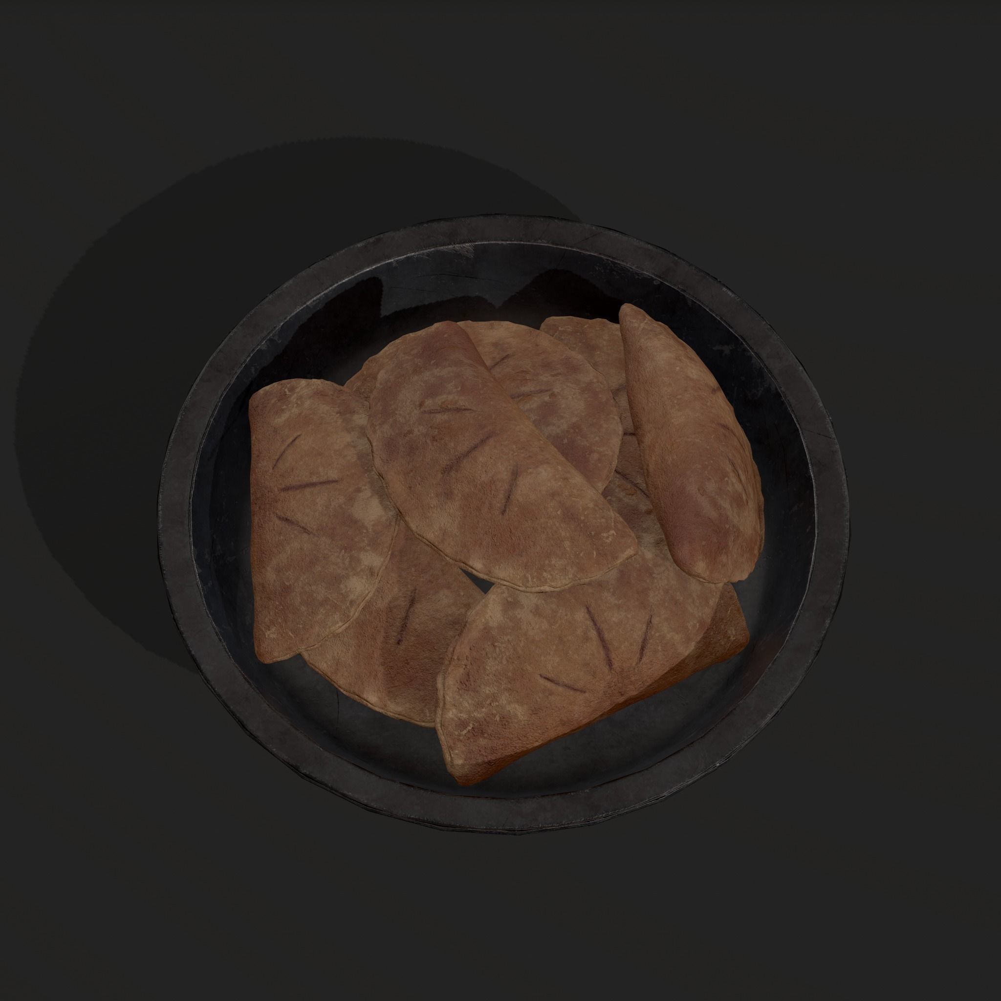 Pastry in bowl Low-poly 3D model_20
