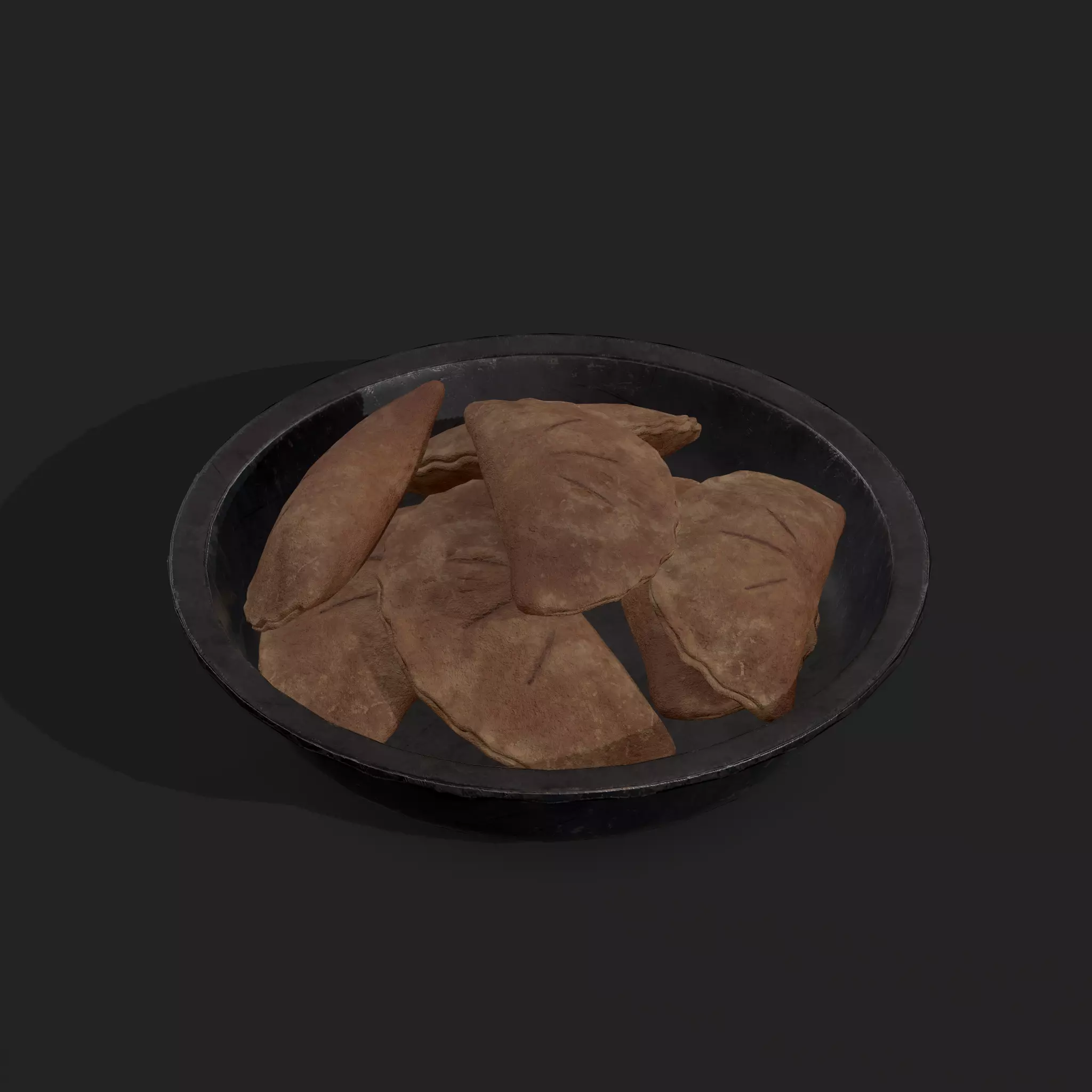 Pastry in bowl Low-poly 3D model_0