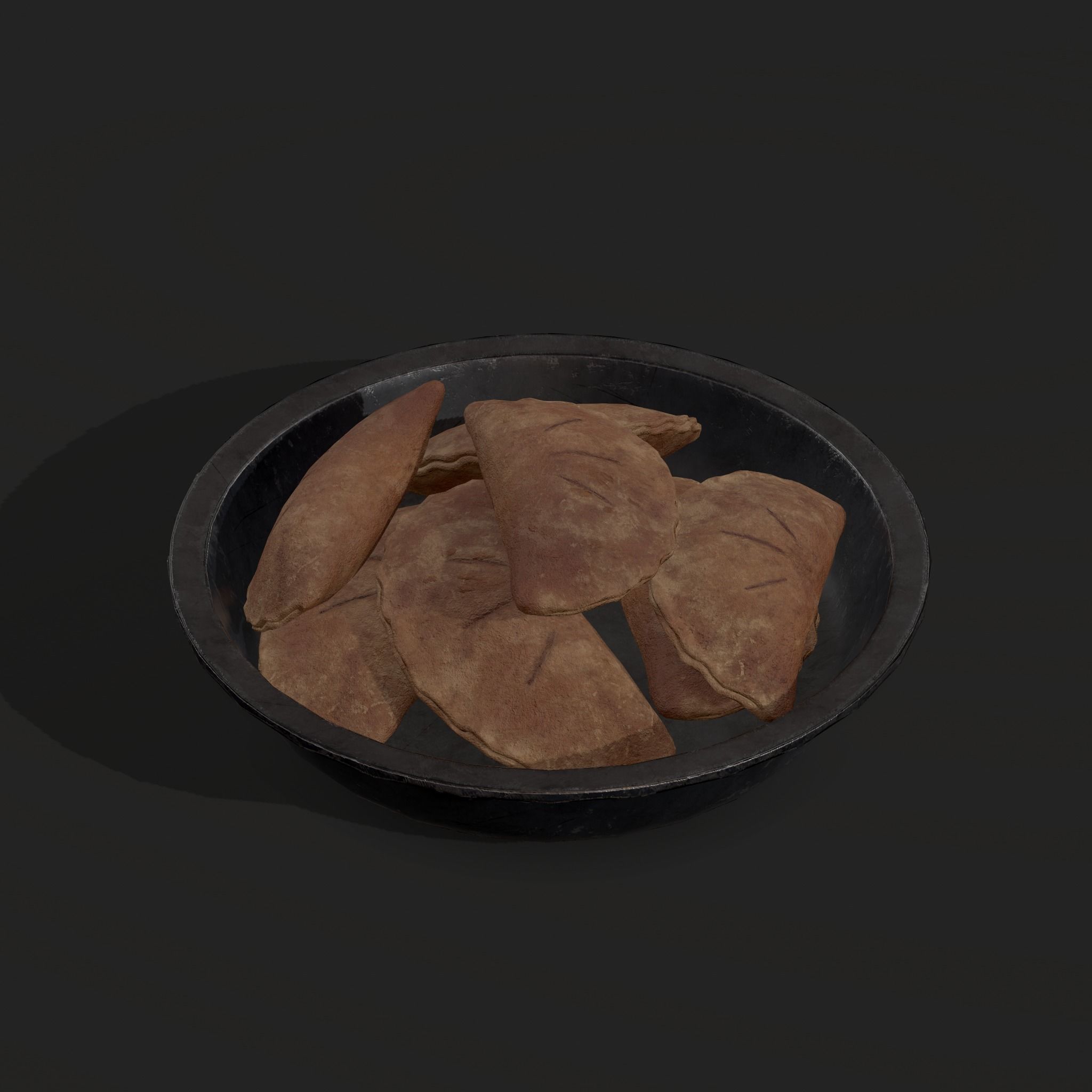 Pastry in bowl Low-poly 3D model_43