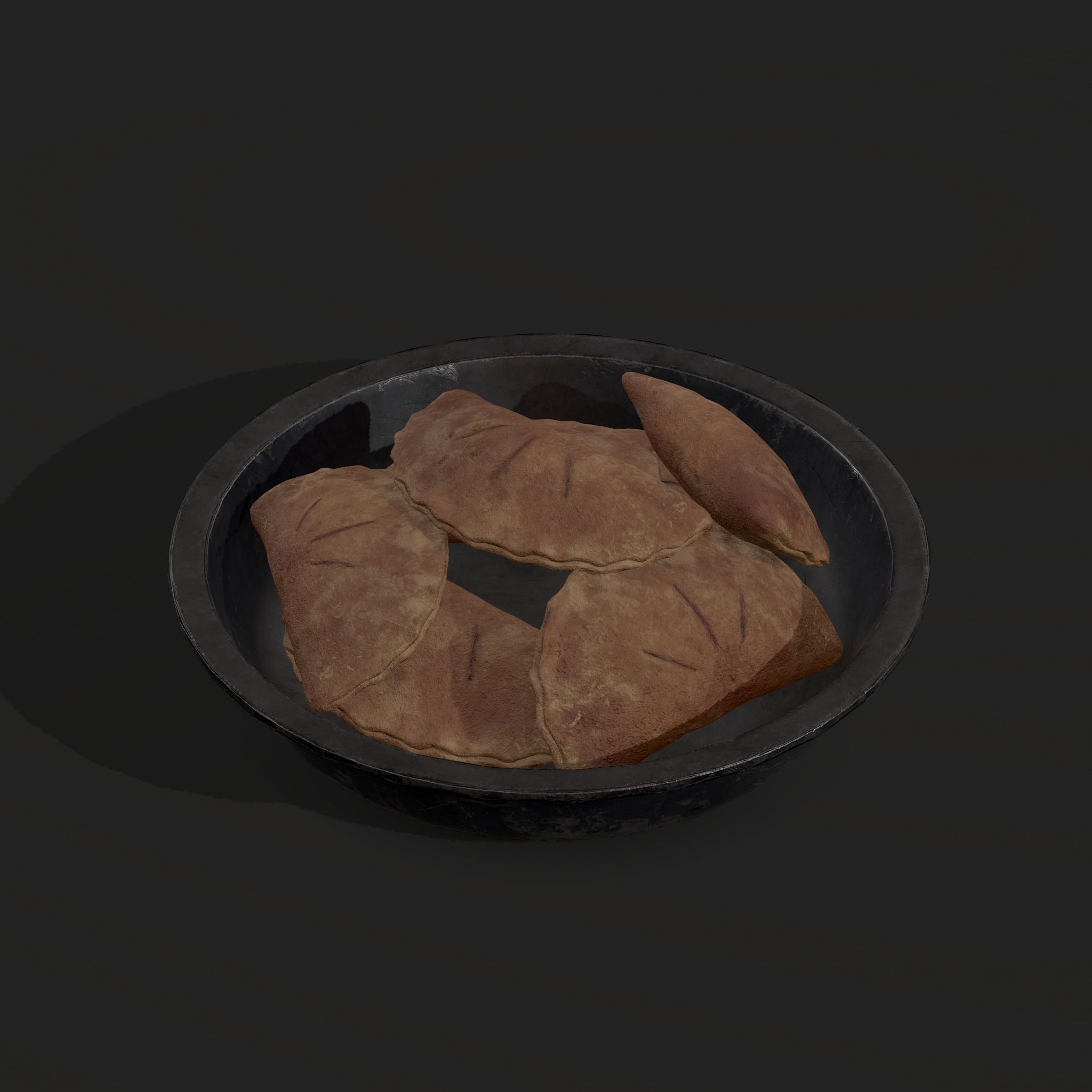 Pastry in bowl Low-poly 3D model_7