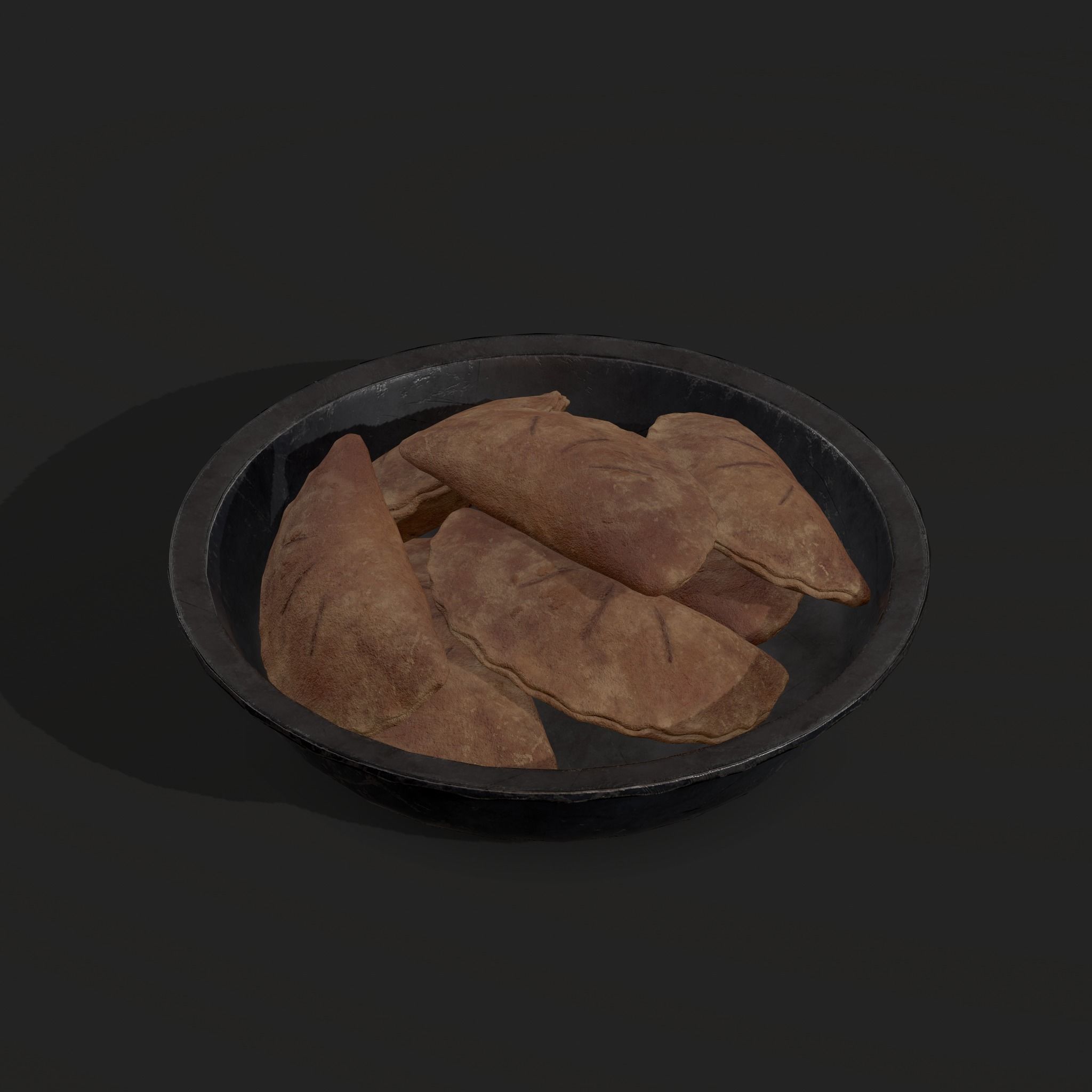 Pastry in bowl Low-poly 3D model_2
