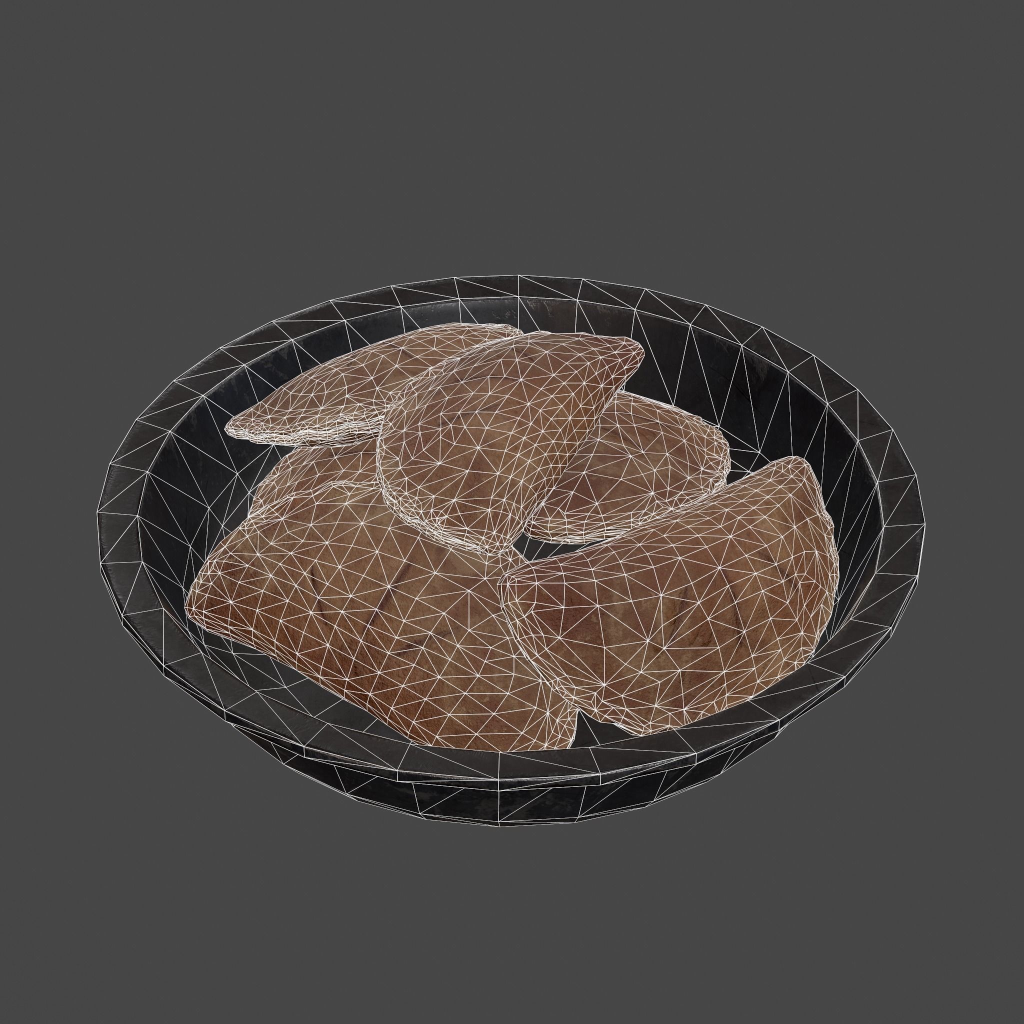 Pastry in bowl Low-poly 3D model_30