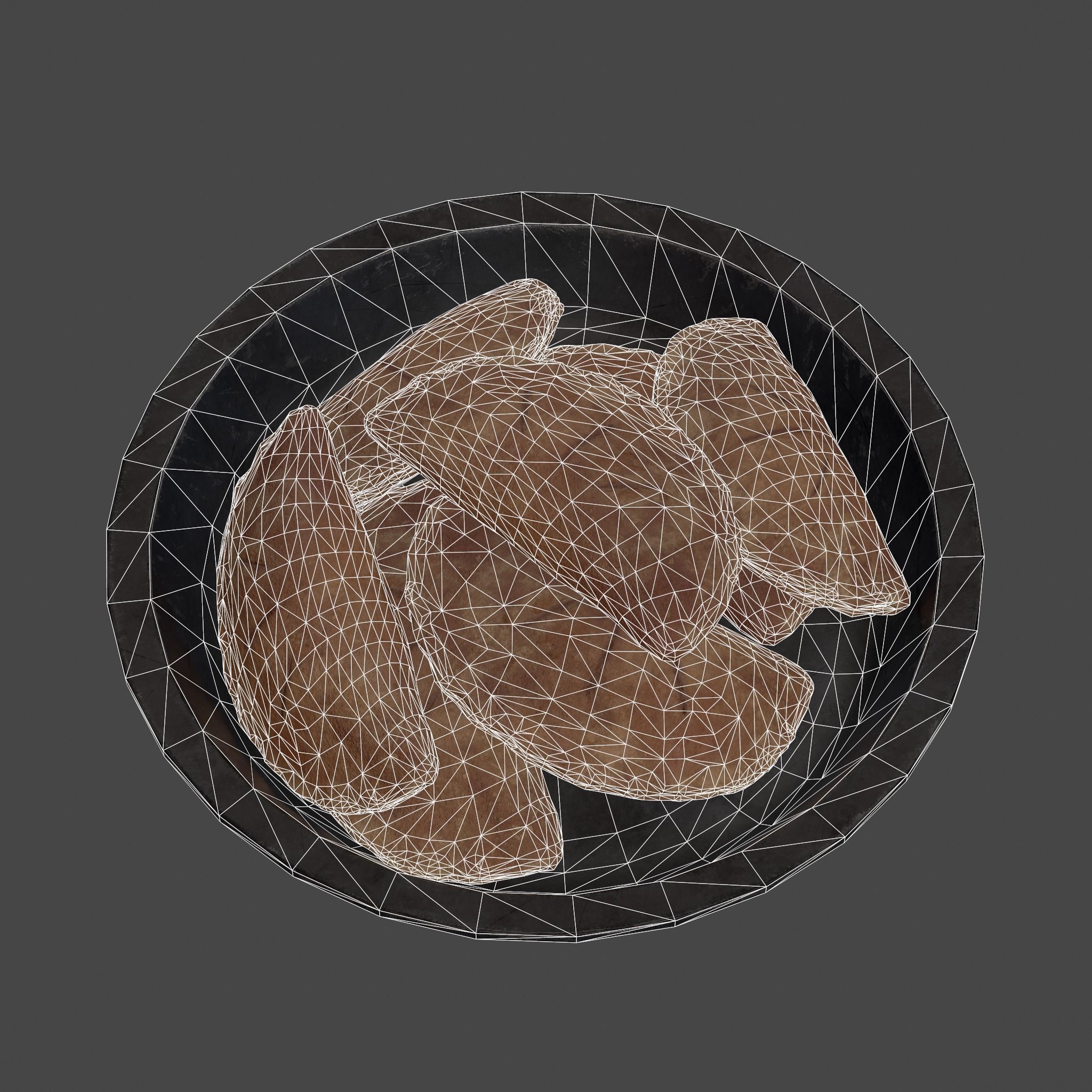 Pastry in bowl Low-poly 3D model_36