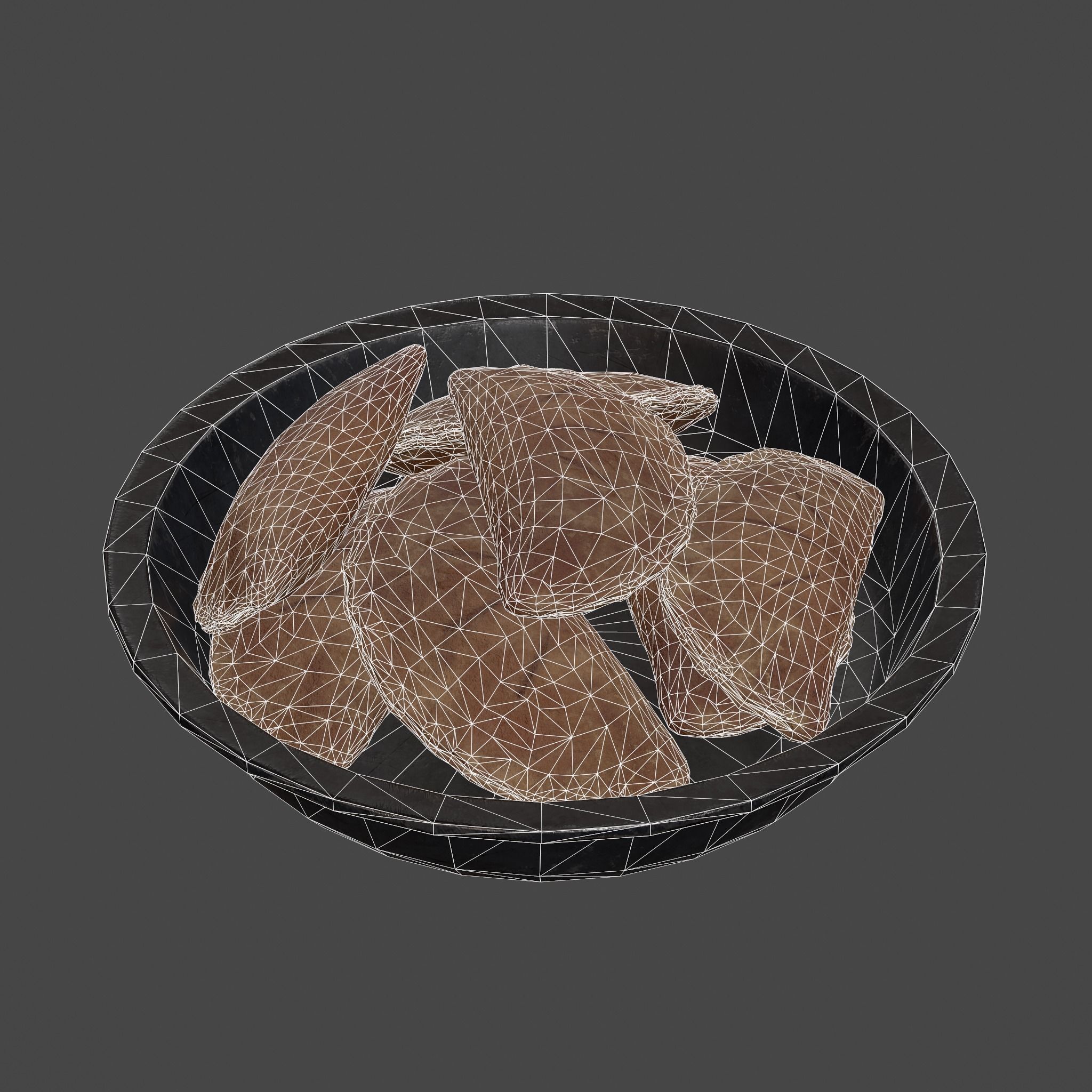 Pastry in bowl Low-poly 3D model_31