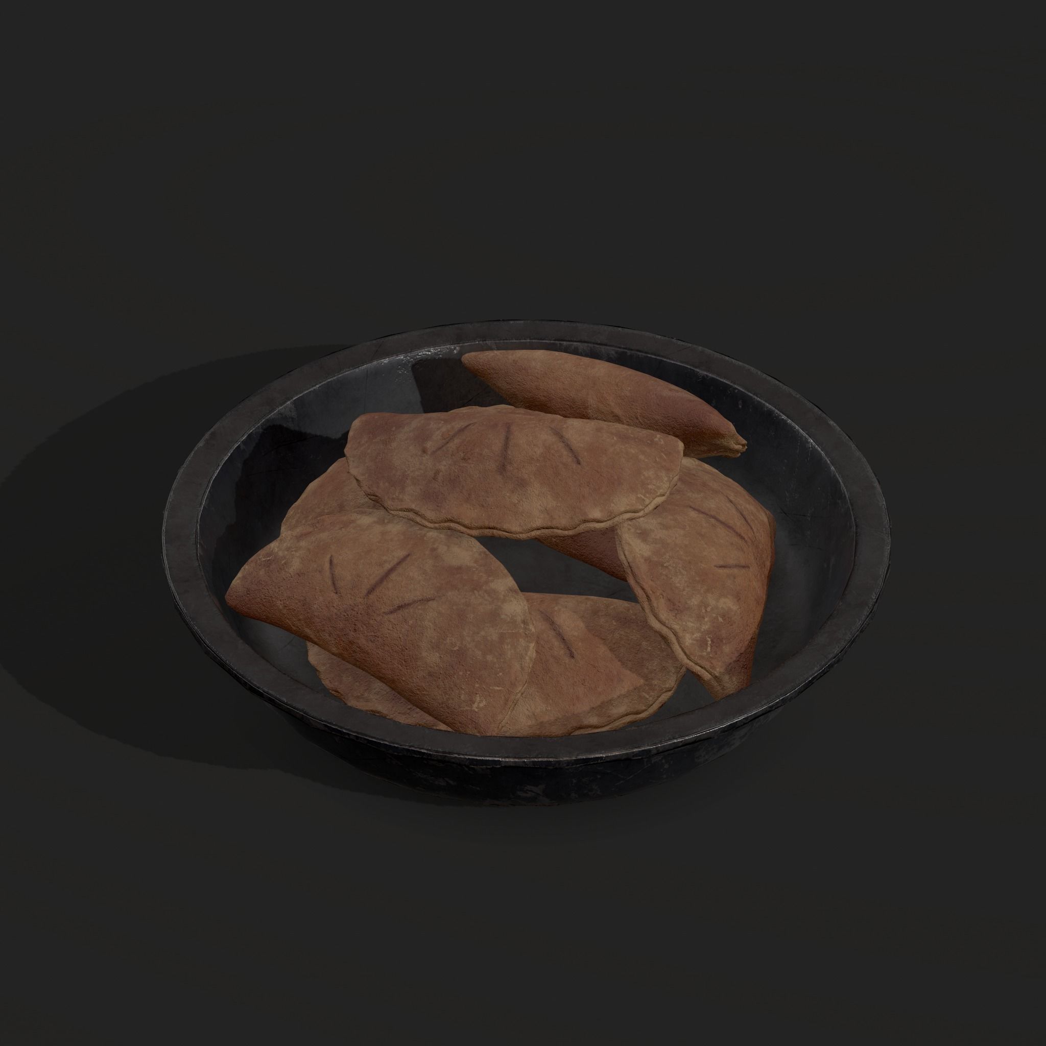 Pastry in bowl Low-poly 3D model_8