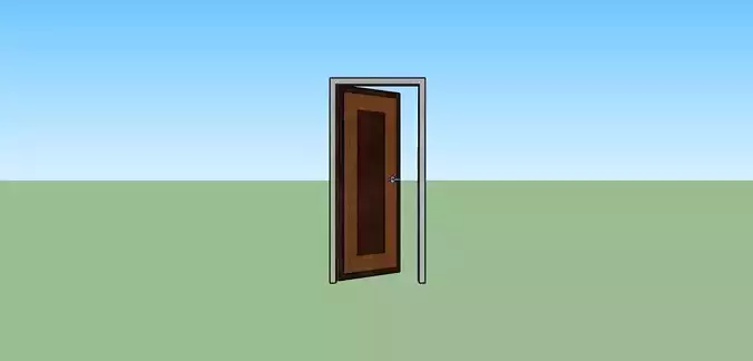 Doors  wood Low-poly 3D model