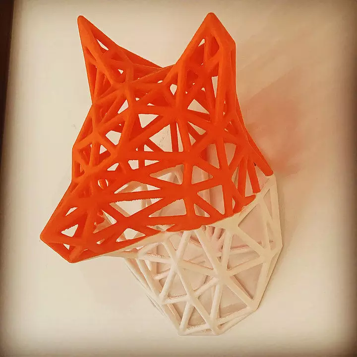 Modern Fox Head Sculpture 3D print model_0