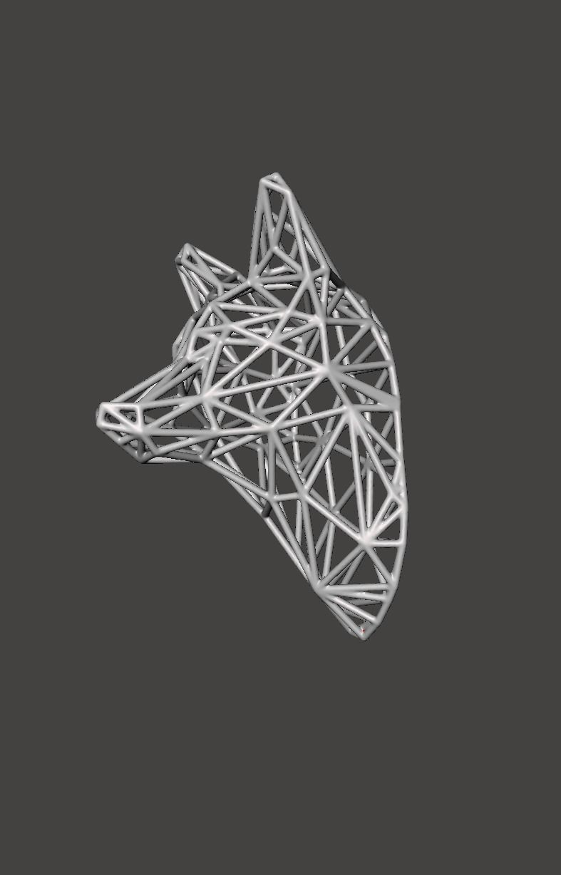 Modern Fox Head Sculpture 3D print model_1
