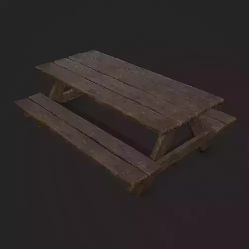 Picnic Table Low-poly 3D model