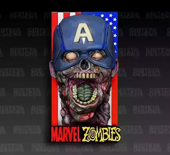 Marvel Zombies Captain America Magnet
