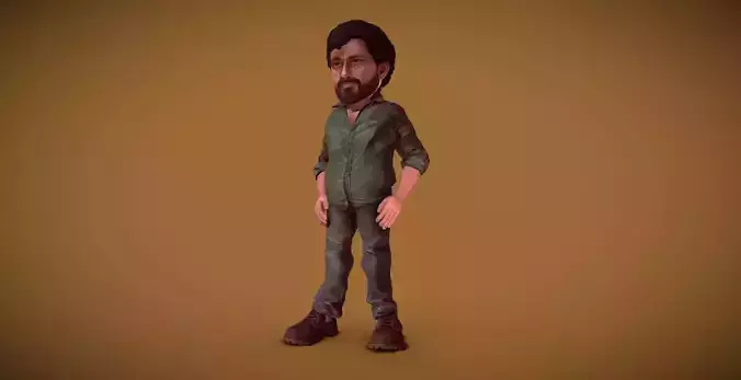 Gabbar cartoon rigged Low-poly 3D model