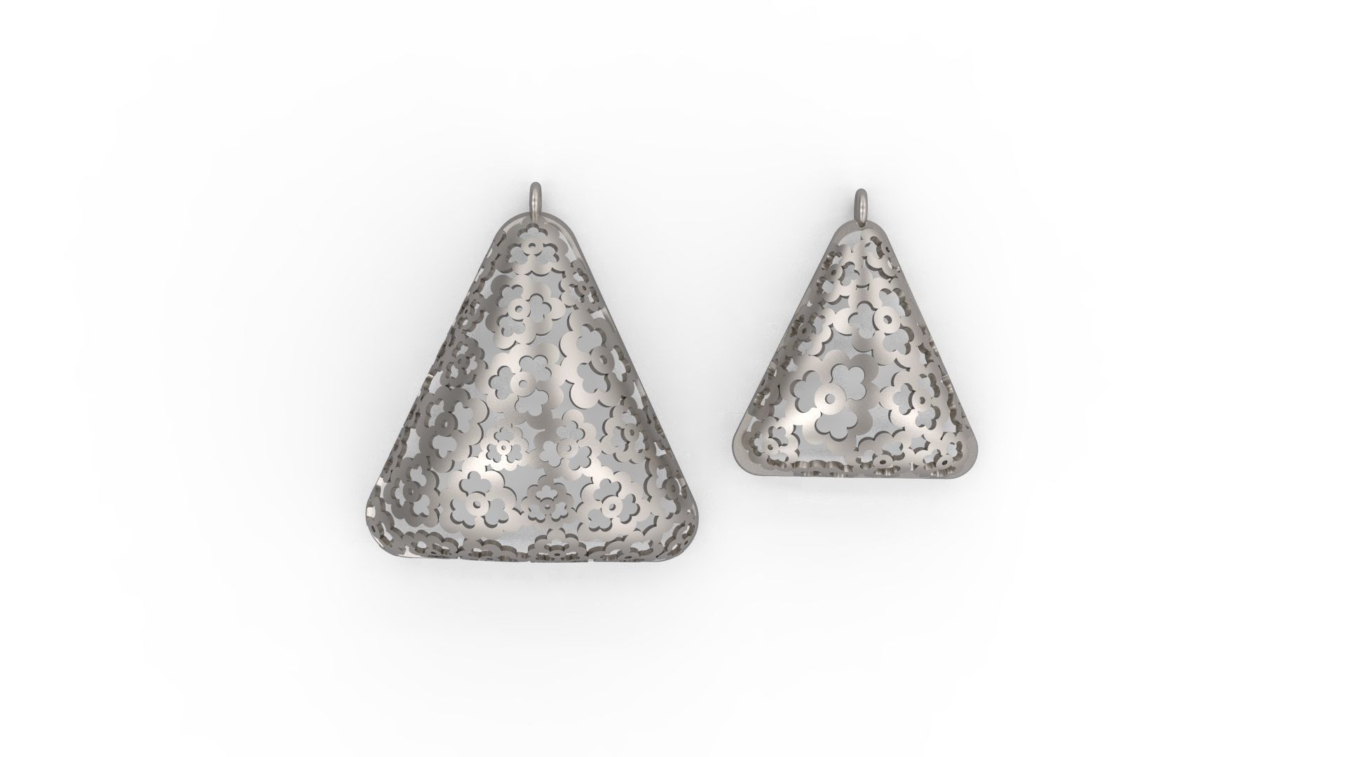 Ultra Vision Triangle Earrings and Pendant Set  3D print model_6