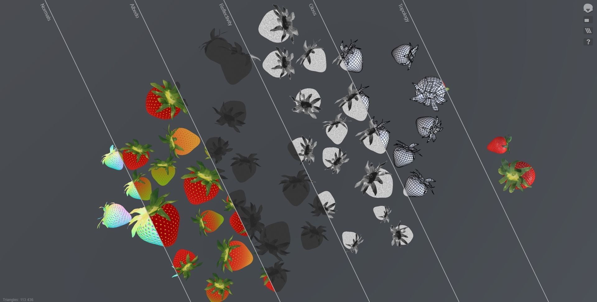 Strawberry Low poly 3D model strawberries Low-poly 3D model_13