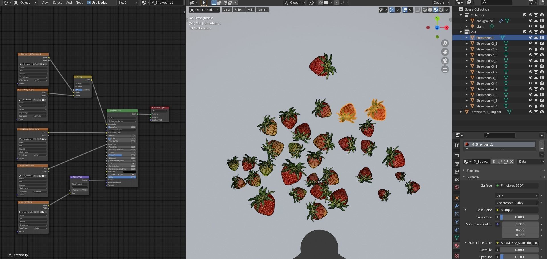 Strawberry Low poly 3D model strawberries Low-poly 3D model_14