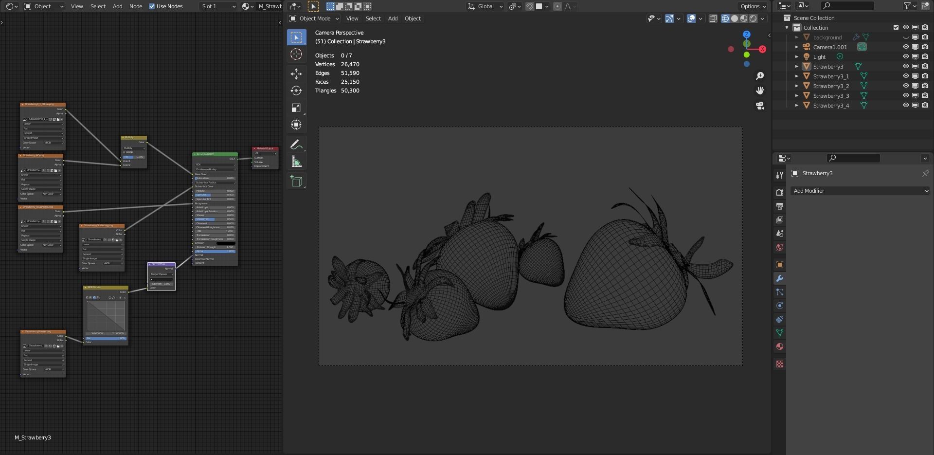 Strawberry Low poly 3D model strawberries Low-poly 3D model_15