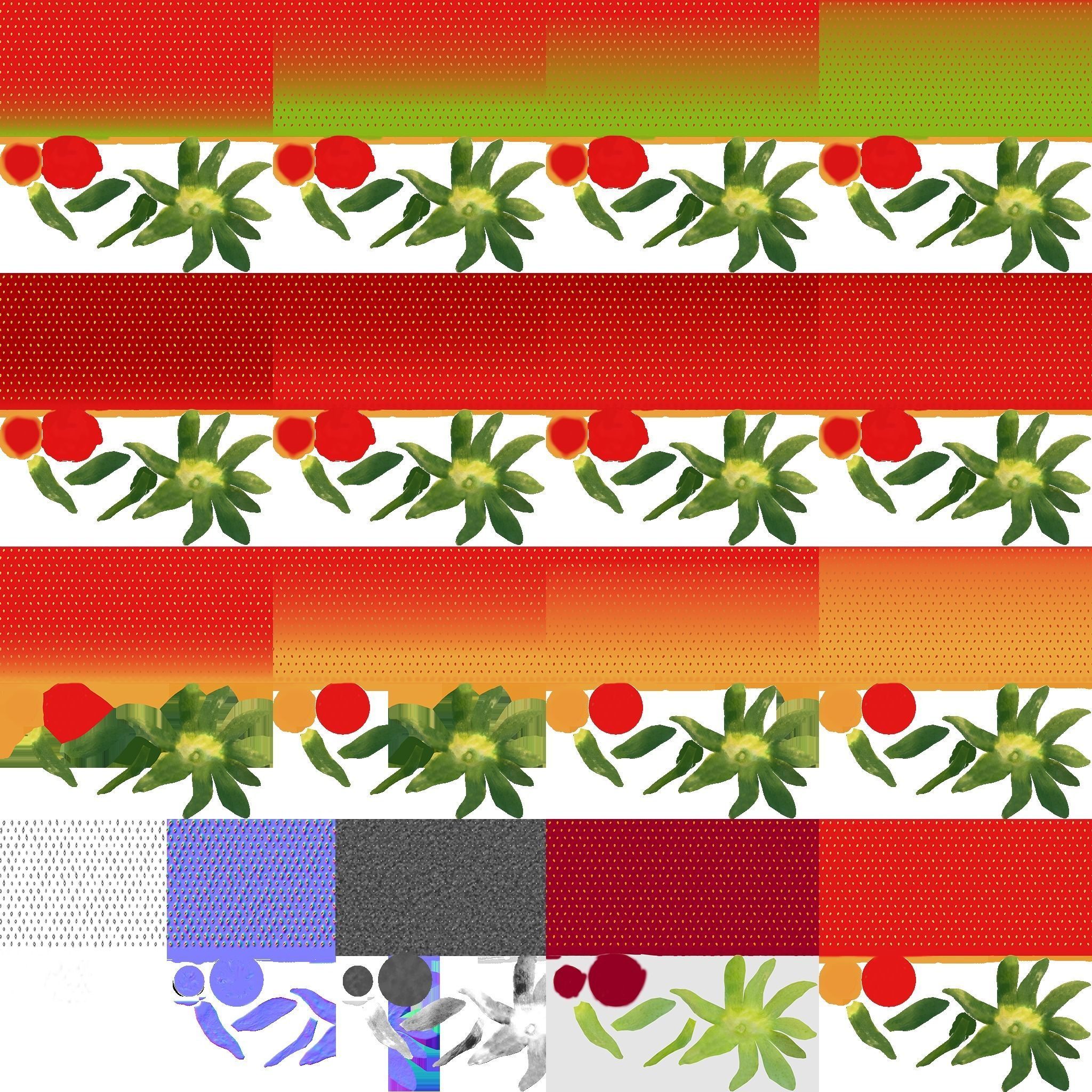 Strawberry Low poly 3D model strawberries Low-poly 3D model_8