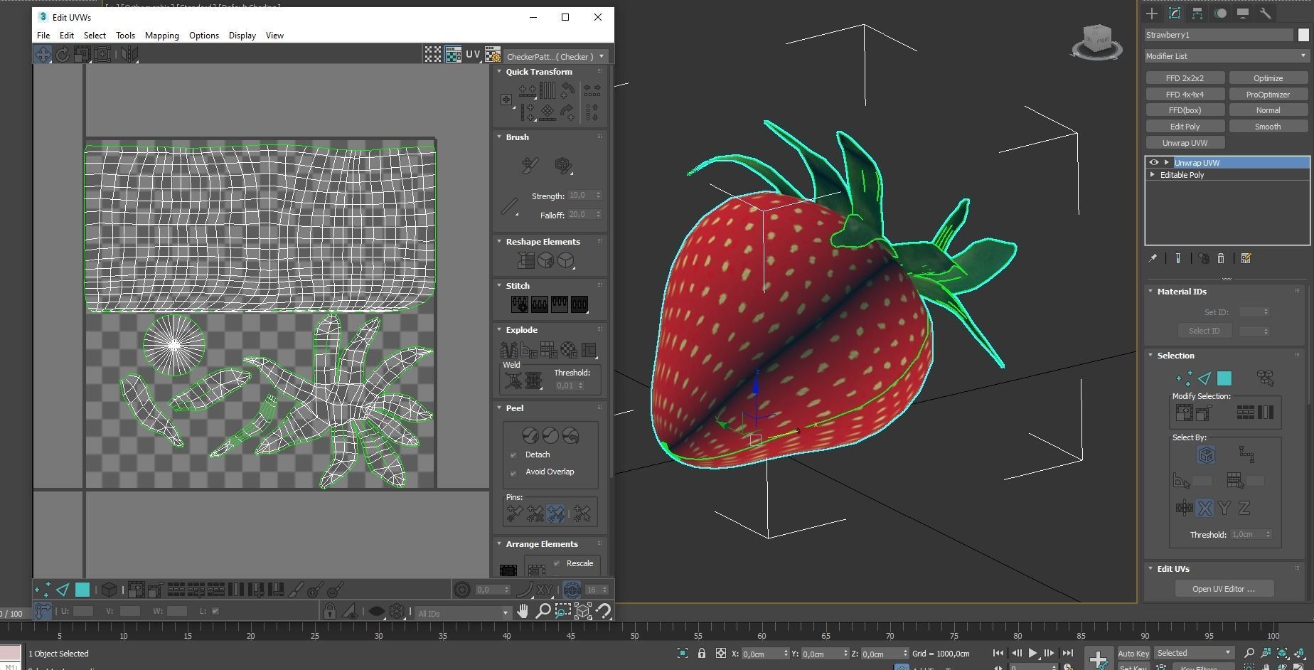 Strawberry Low poly 3D model strawberries Low-poly 3D model_18