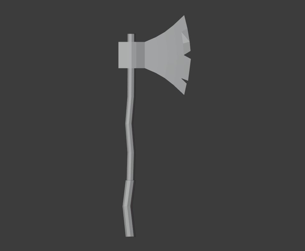 Old Axe Low-poly 3D model_1