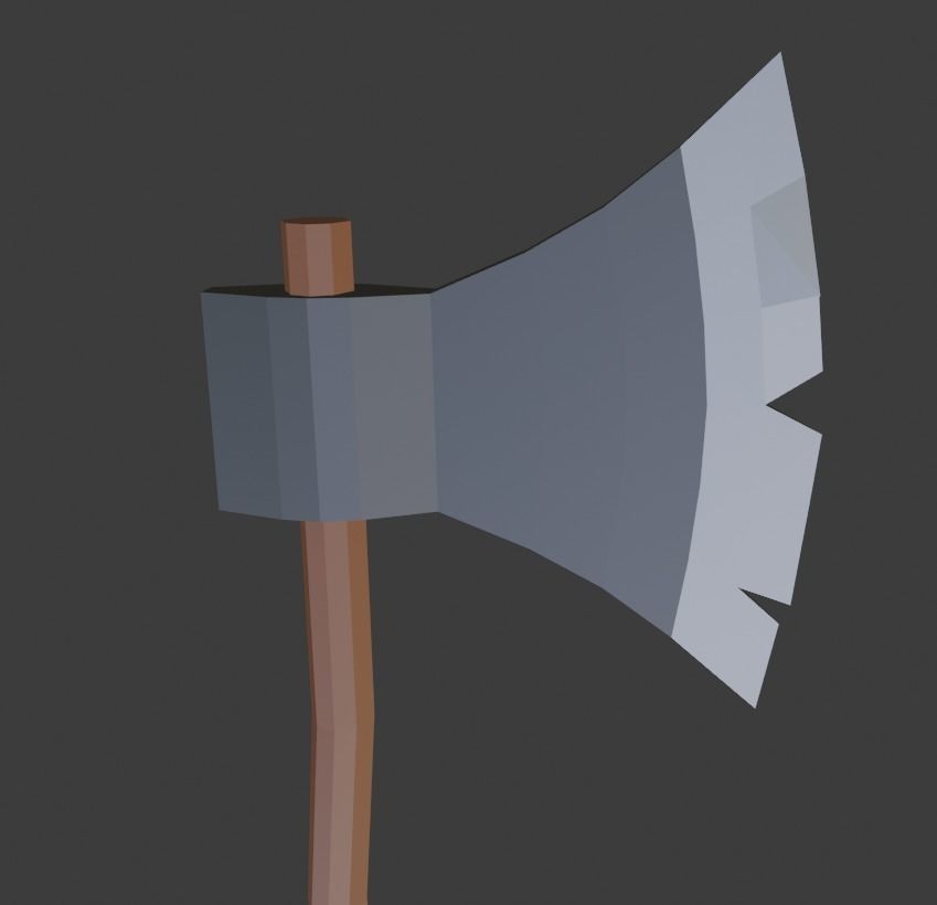 Old Axe Low-poly 3D model_3