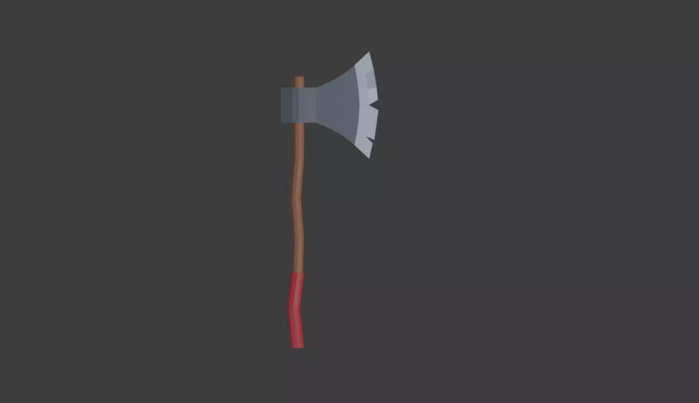 Old Axe Low-poly 3D model_0