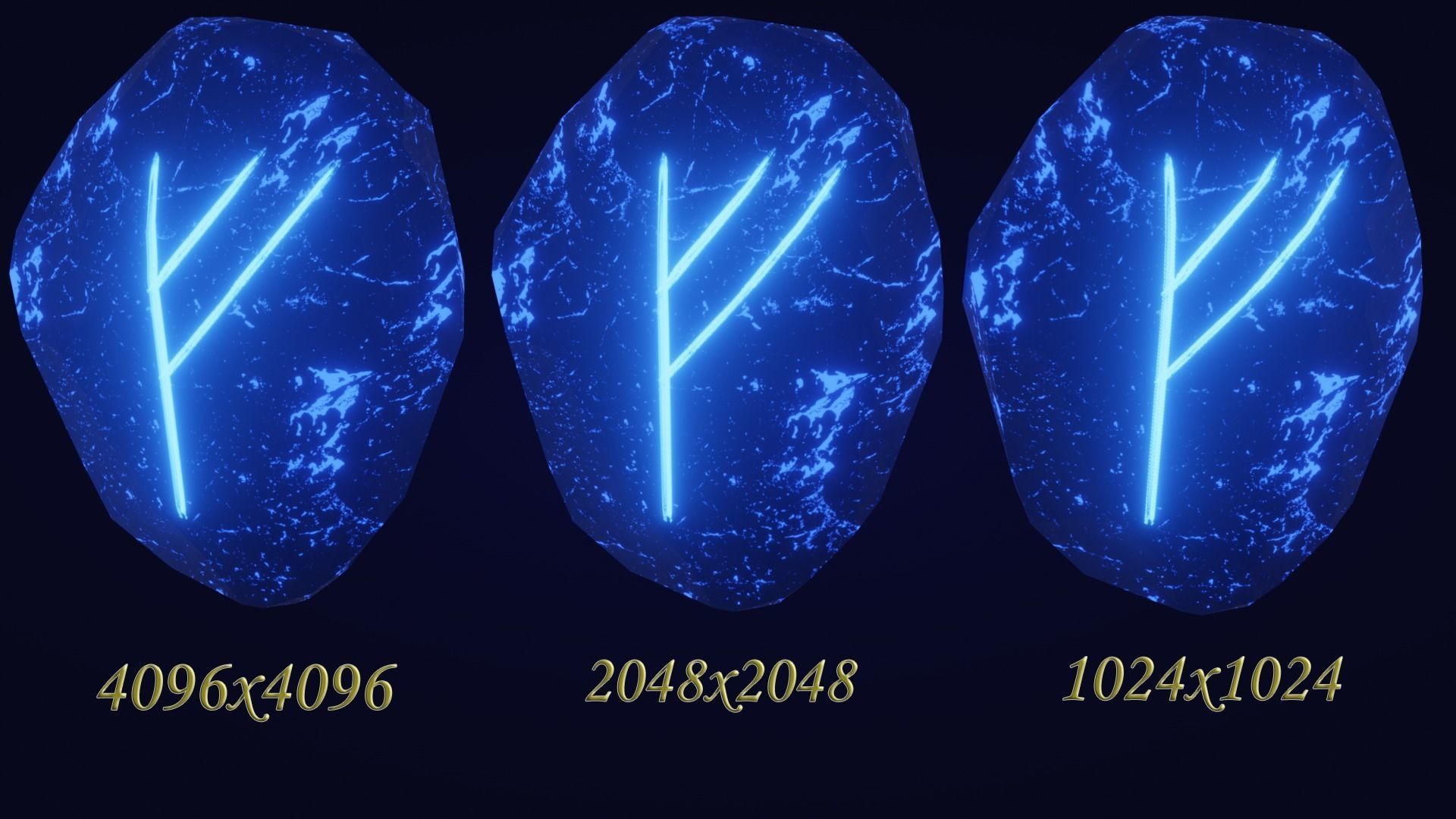 Elder Futhark 24 Runestones Pack Low-poly 3D model_1