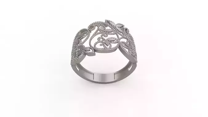 Ultra Vision Flower Leaf Pattern Women Ring 
