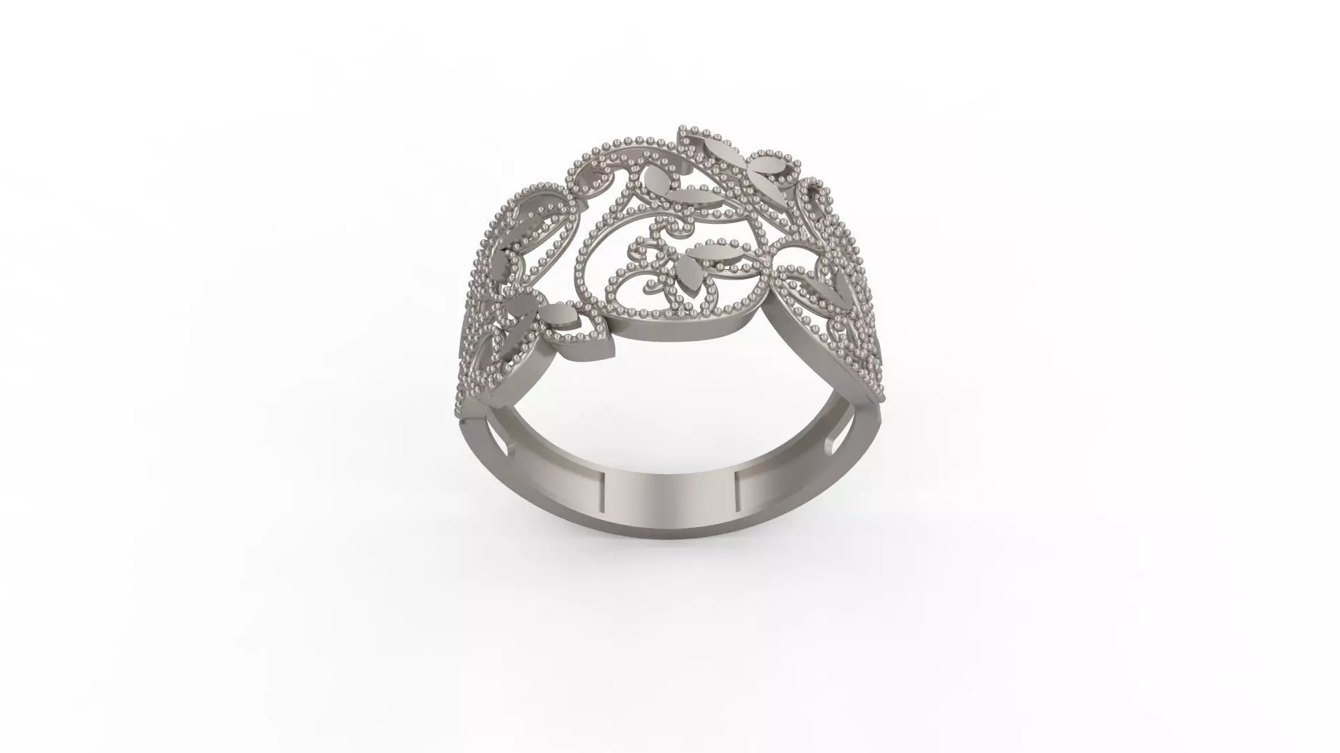 Ultra Vision Flower Leaf Pattern Women Ring 3D print model