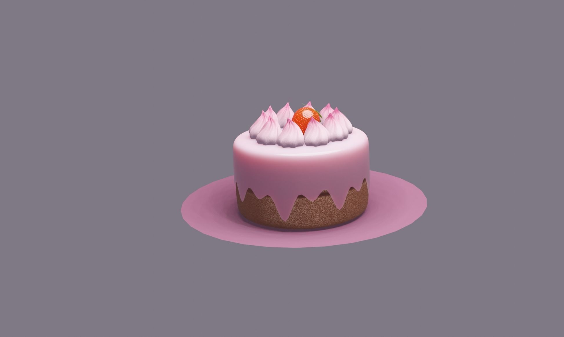 Cute Cake 3D model_1