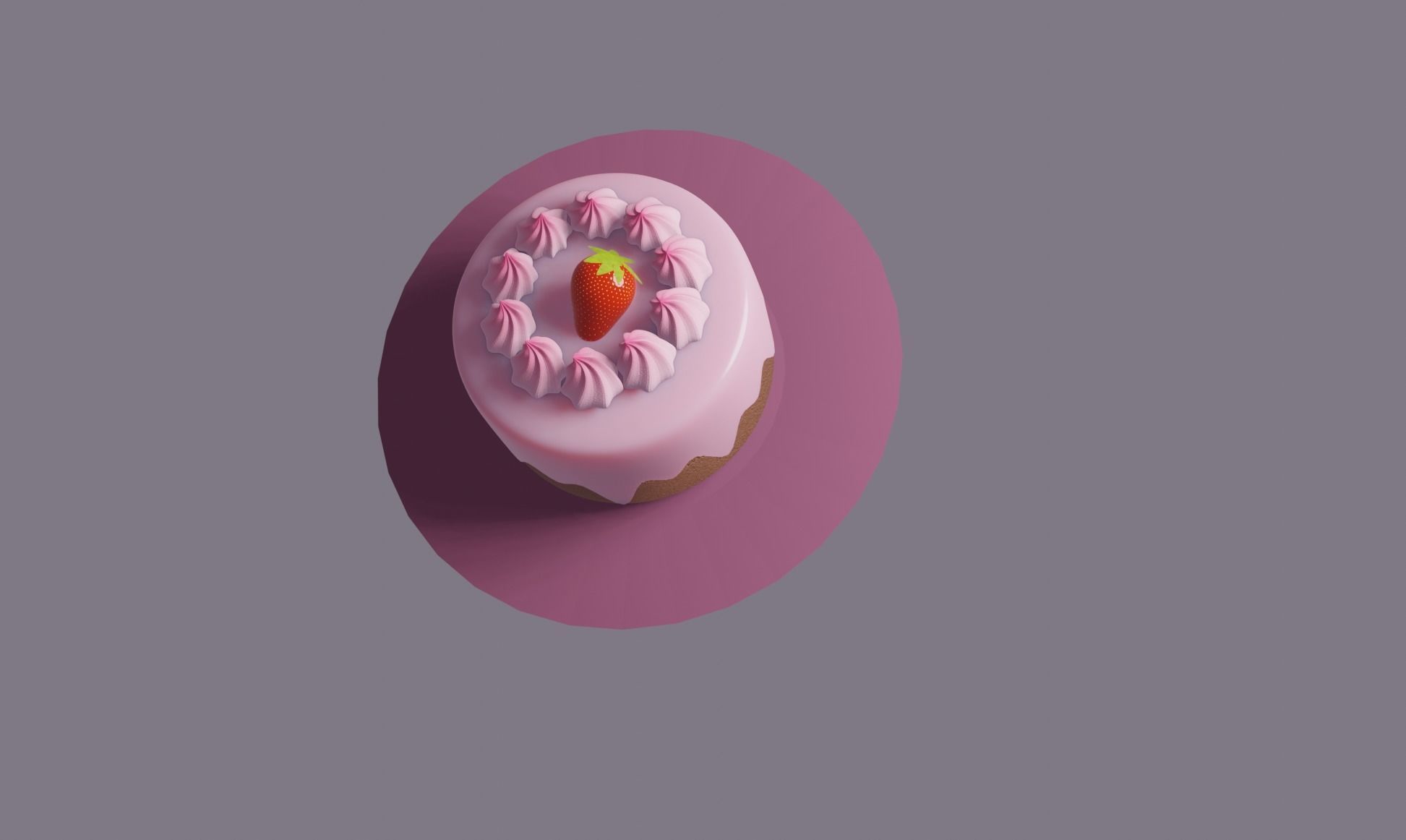 Cute Cake 3D model_3