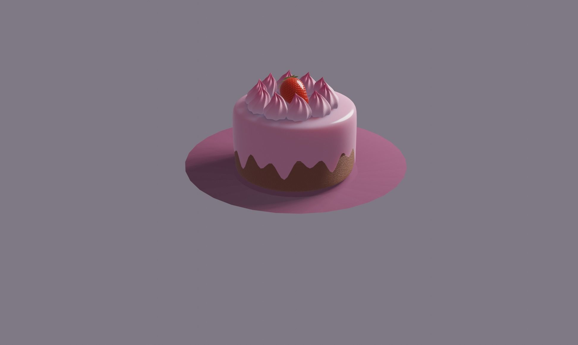 Cute Cake 3D model_2