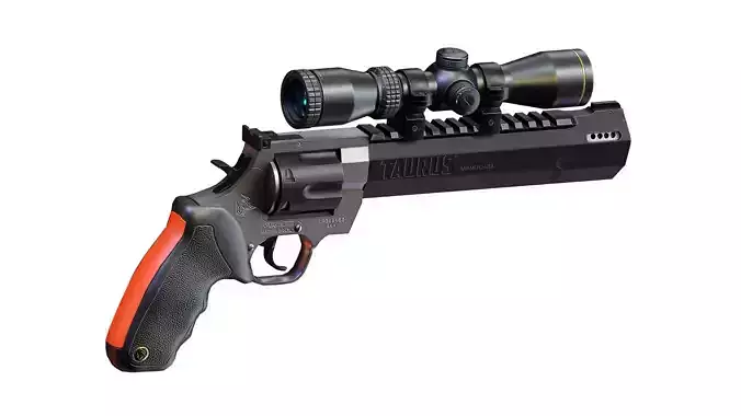 Taurus Raging Hunter Revolver With Scope Low-poly 3D model