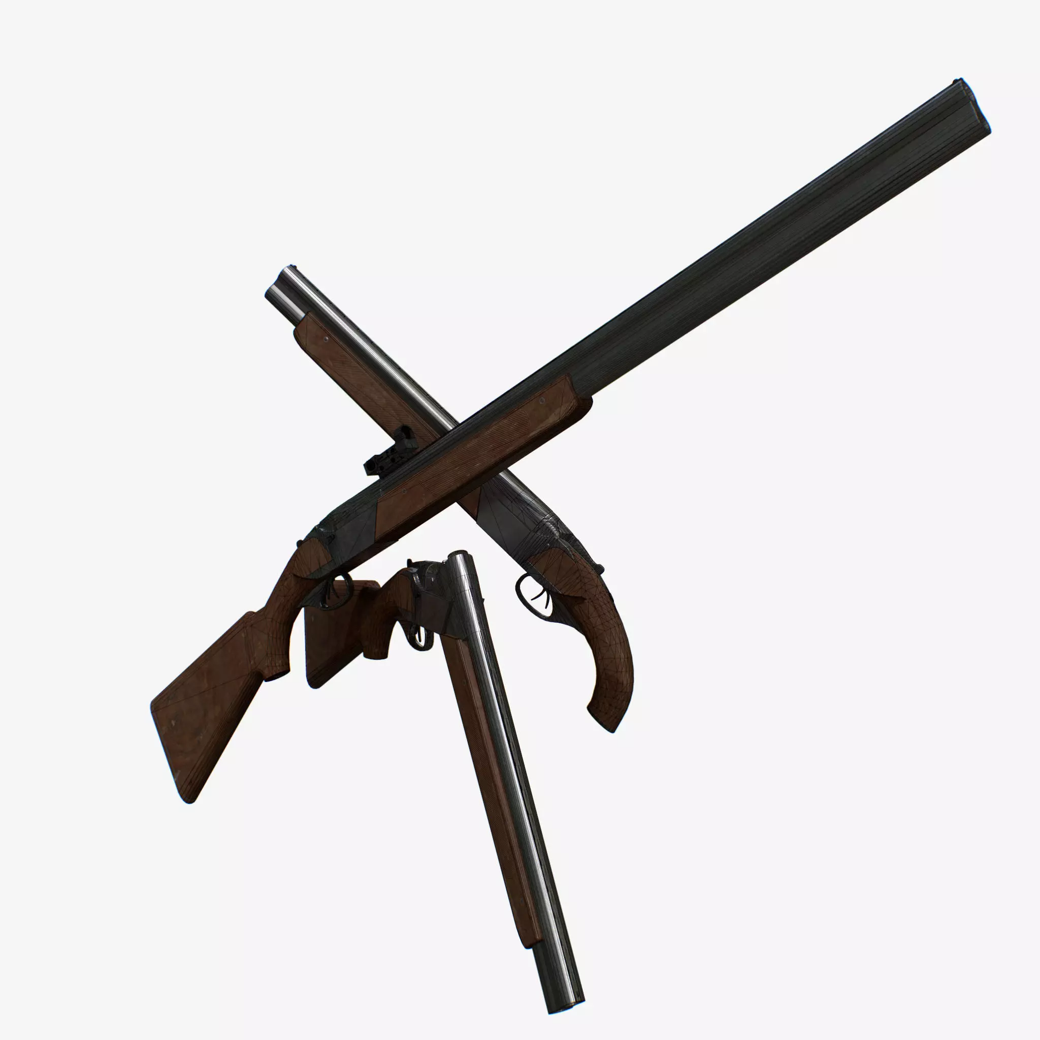 Modular TOZ-34 Low-poly 3D model_0