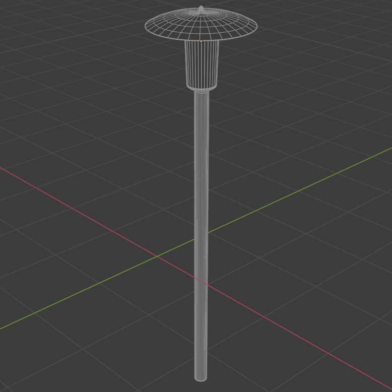 Lantern lamp post with light Low-poly 3D model_7