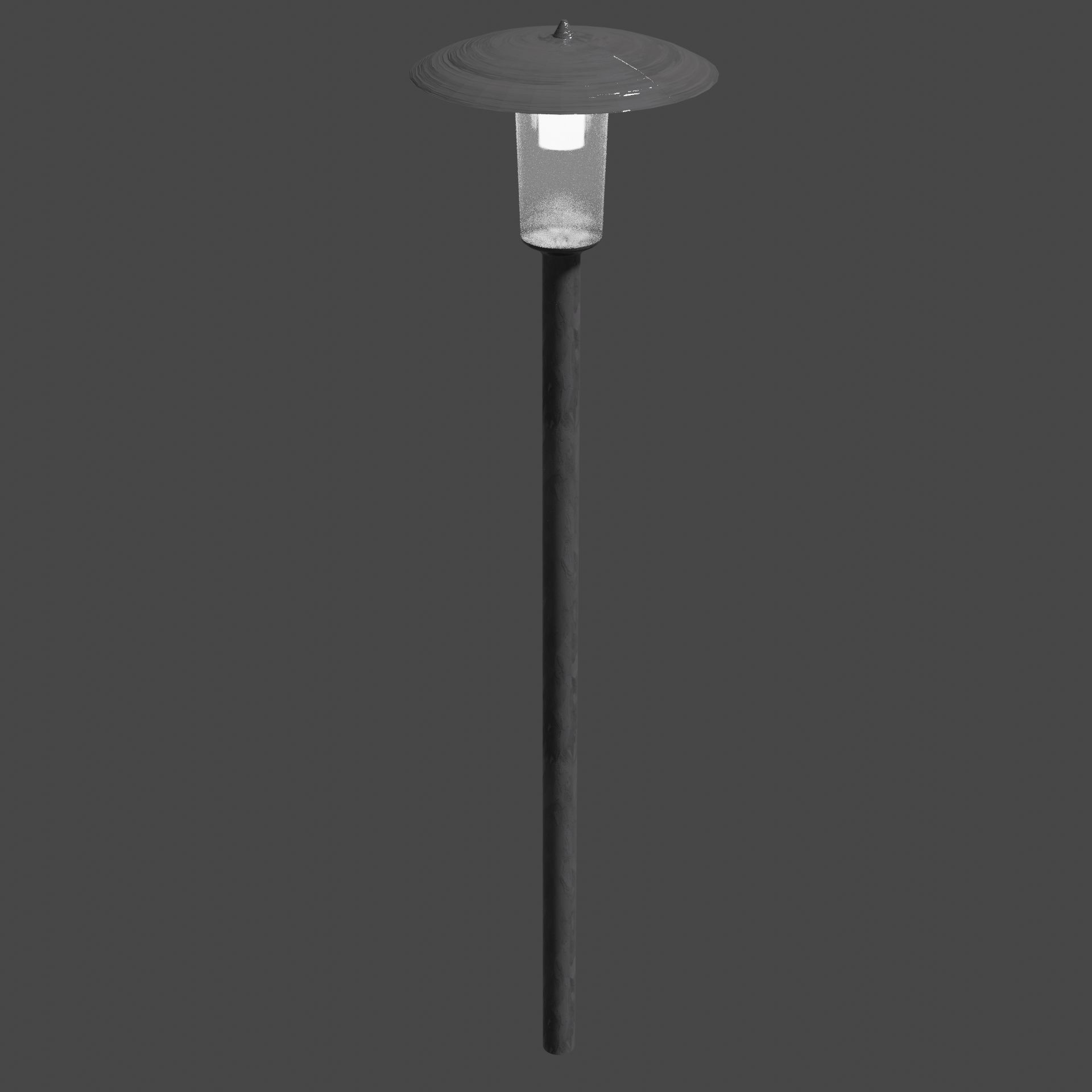 Lantern lamp post with light Low-poly 3D model_1