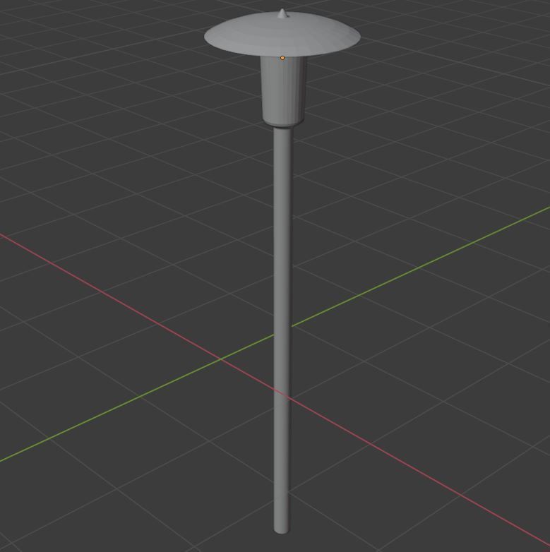 Lantern lamp post with light Low-poly 3D model_6