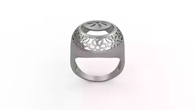Ultra Vision Flower Leaf Pattern and Sun Women Ring