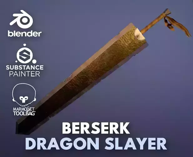 Berserk Dragon Slayer Sword Low-poly 3D model