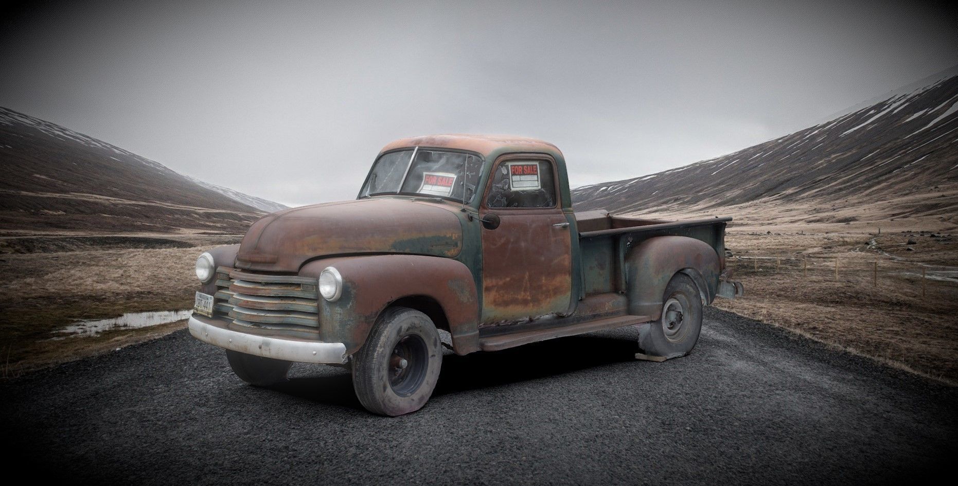 Rusted 1957 Chevrolet Truck 3D scan Low-poly 3D model_1
