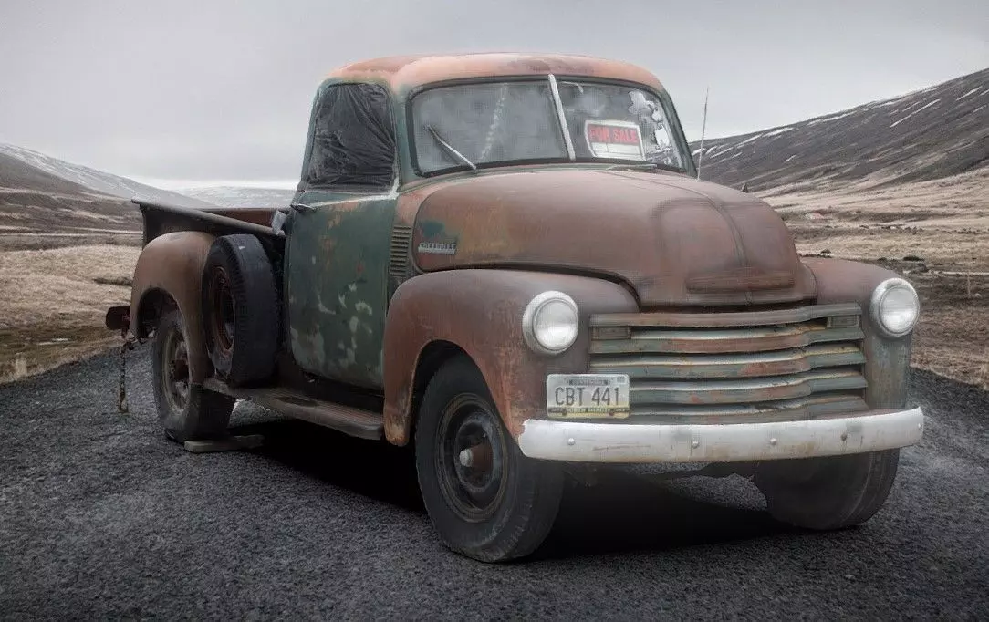 Rusted 1957 Chevrolet Truck 3D scan Low-poly 3D model_0