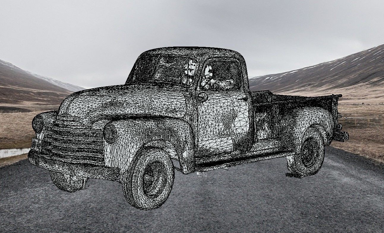 Rusted 1957 Chevrolet Truck 3D scan Low-poly 3D model_5