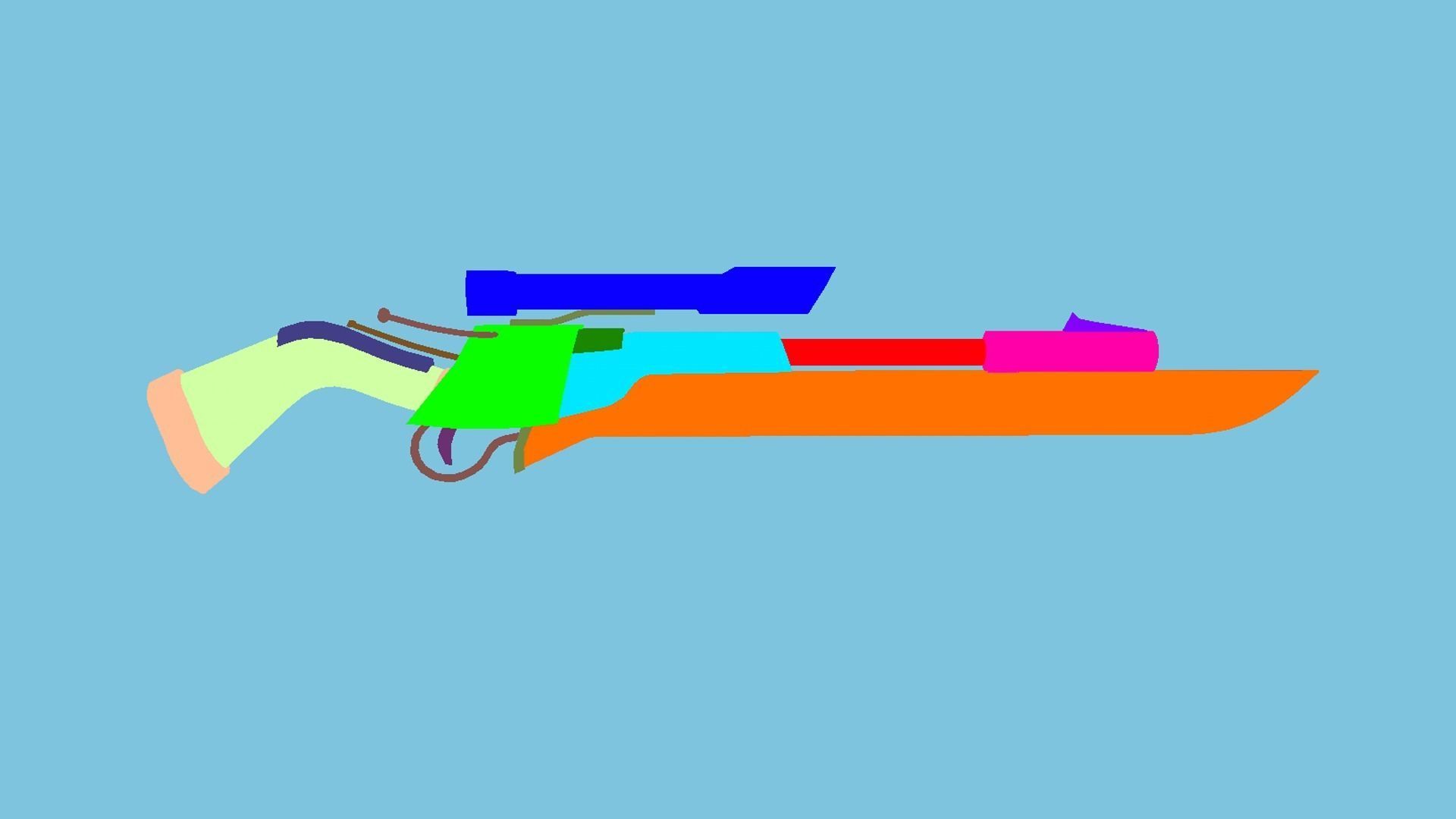 Sniper Gunblade 07 Black Camouflage - Character SciFi Design Low-poly 3D model_14