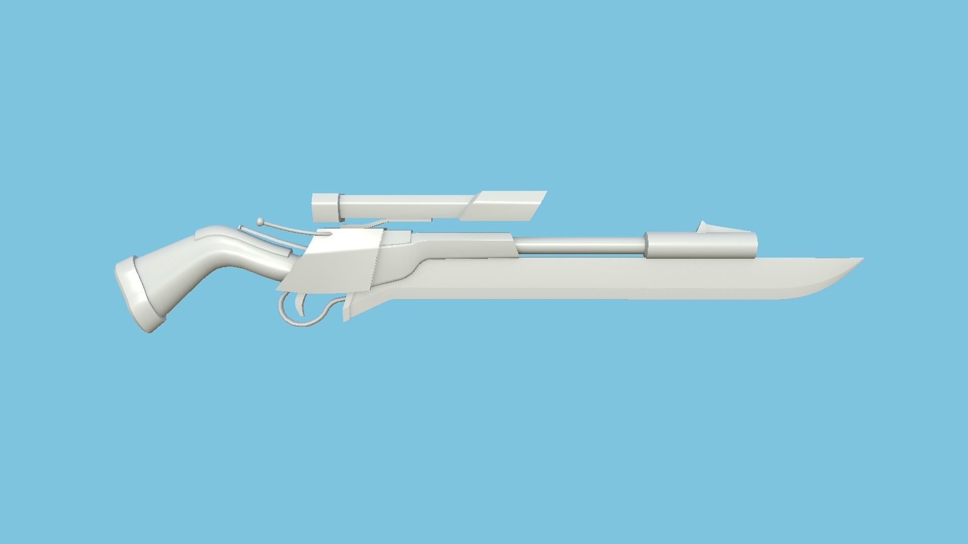 Sniper Gunblade 07 Black Camouflage - Character SciFi Design Low-poly 3D model_11