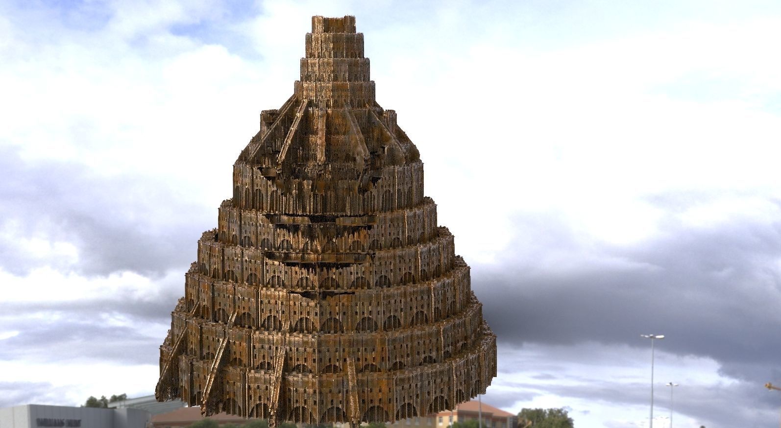 Babylon Tower of Babel Under Construction 3D model_1