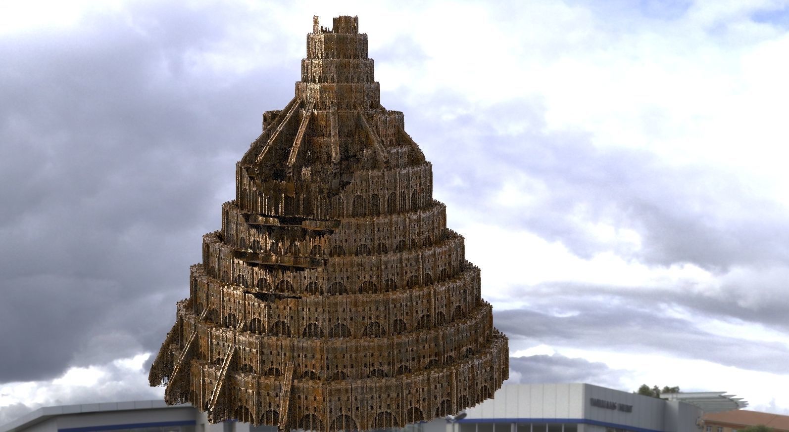 Babylon Tower of Babel Under Construction 3D model_4