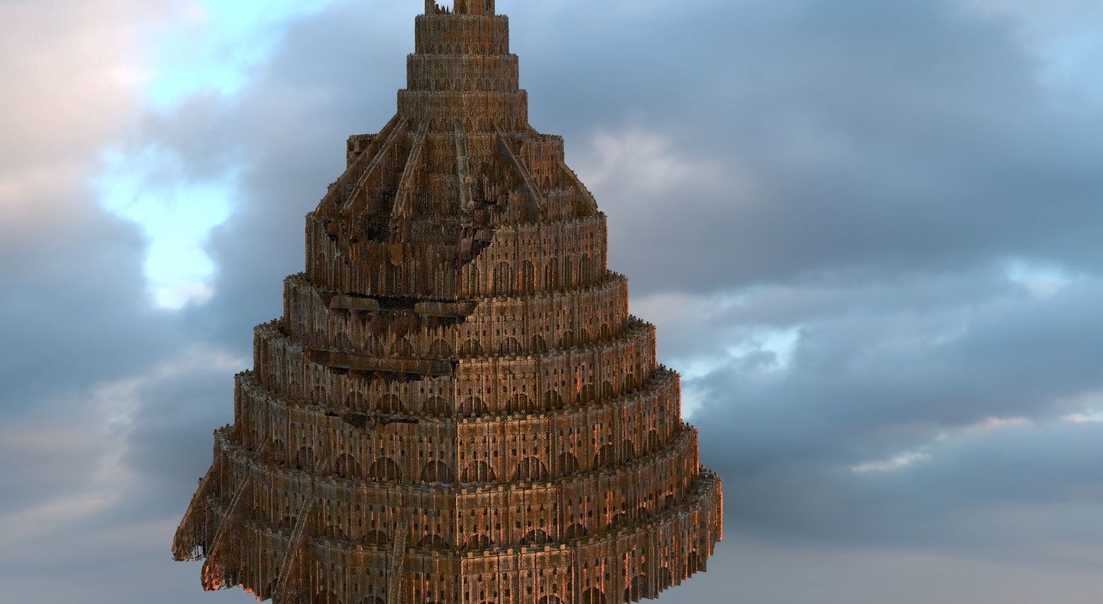 Babylon Tower of Babel Under Construction 3D model_6