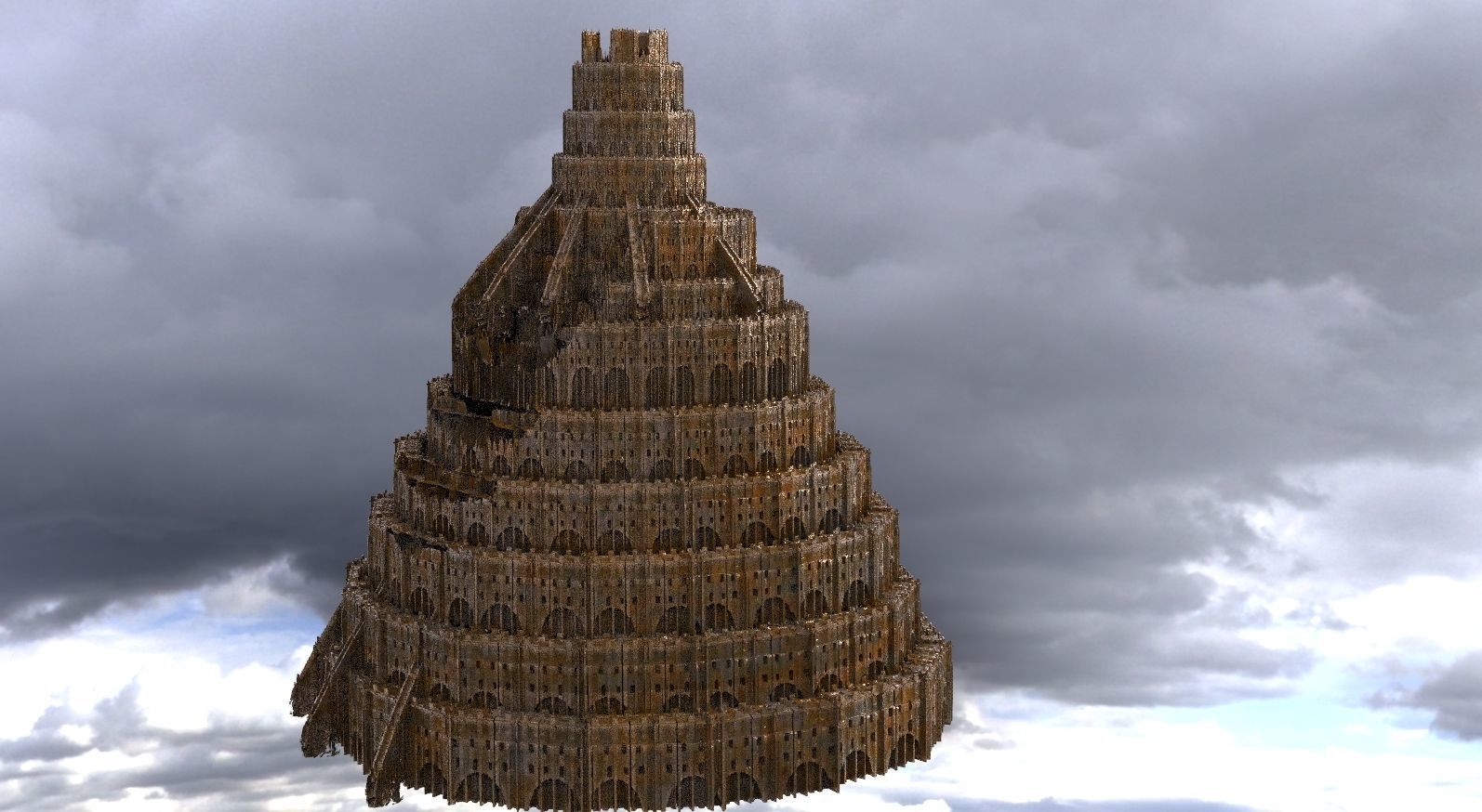 Babylon Tower of Babel Under Construction 3D model_5