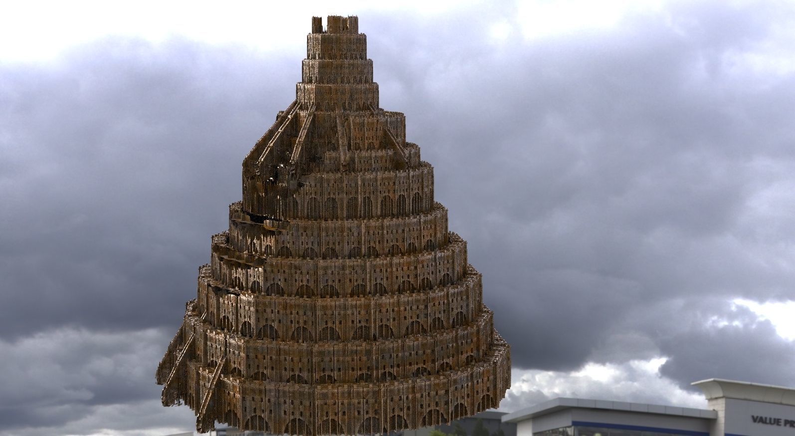 Babylon Tower of Babel Under Construction 3D model_3