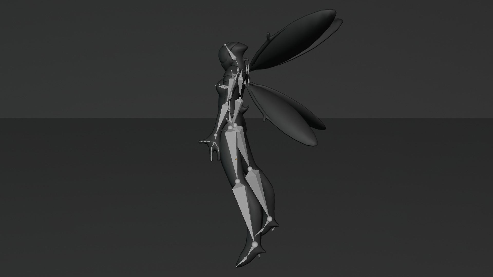 Winged Alien Low-poly 3D model_13