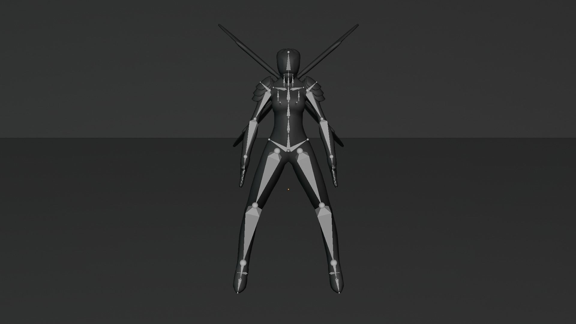 Winged Alien Low-poly 3D model_10