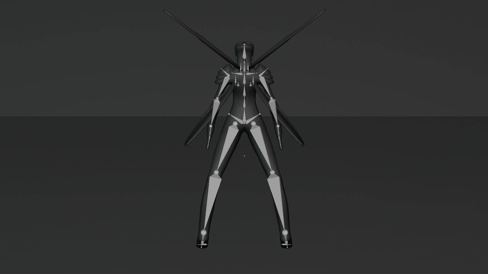 Winged Alien Low-poly 3D model_12